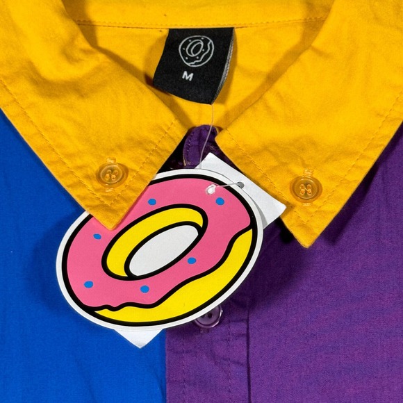 Odd Future Shirt Mens Medium Color Block Long Sleeve Button Down OF - Picture 4 of 10